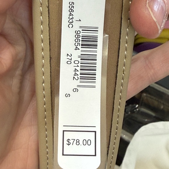 Michael Kors Cream Canvas Belt with Tan Trim and Silver-Tone MK Accent - Picture 4 of 5